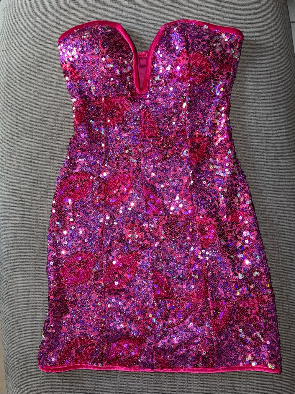 Honey and Rosie Sequin Strapless Mini Dress